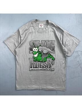 Slug Rides Ocean Shores VTG T Shirt Washington Tee Jays Large Fun Graphic Cute